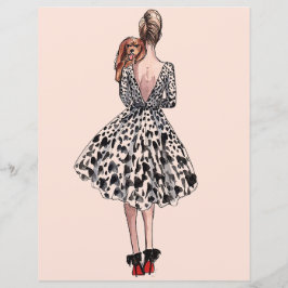 Mulher segurando uma ilustração de moda de cachorr