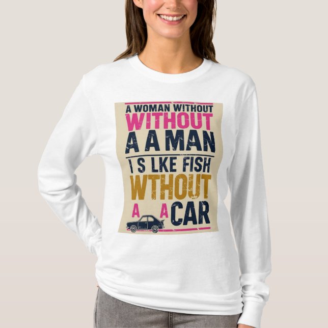 Mulher sem camisa do homem - camiseta feminista de (Frente)