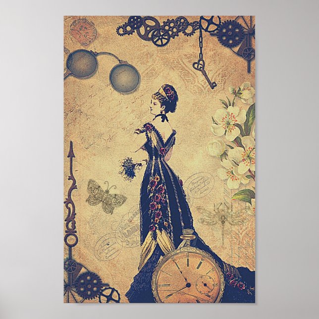 Mulher Steampunk legal poster (Frente)