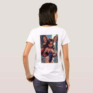 Mulher SuperMouse camiseta branca feminina costas