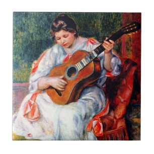 Mulher tocando violão por Pierre Renoir