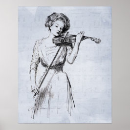 Mulher tocando violino poster