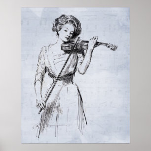 Mulher tocando violino poster