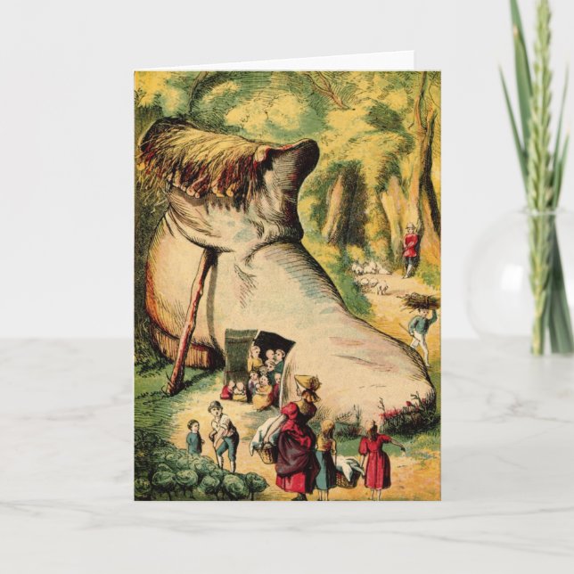 Mulher Velha que mora em um Calçado, Cartão Saudáv (Frente)