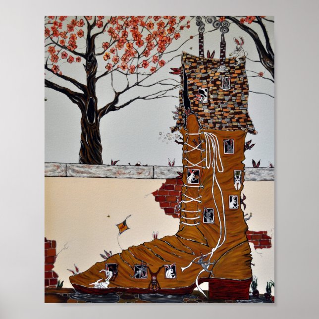 Mulher Velha que vivia em Impressão Calçado (Frente)