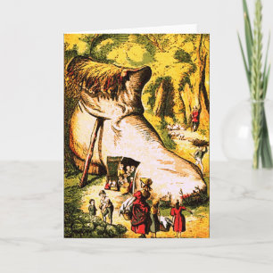 Mulher Velha que vivia num Cartão de Saudação de C