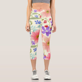 Mulher vestindo leggings coloridas