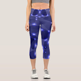 Mulher vestindo leggings com um padrão geométrico