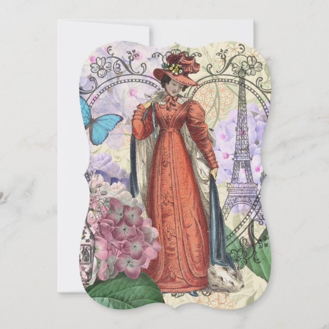 Mulher vitoriana na moda vermelha colorido (Frente)