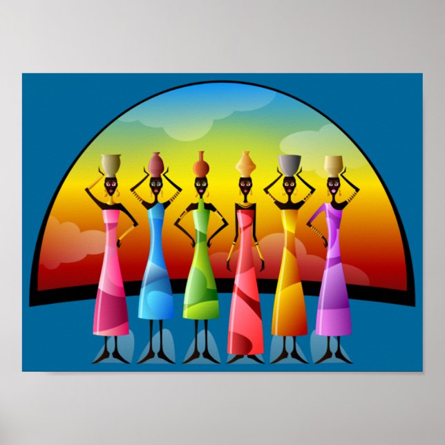 mulheres africanas com navios poster (Frente)