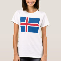Mulheres - Camisa com Bandeira da Islândia
