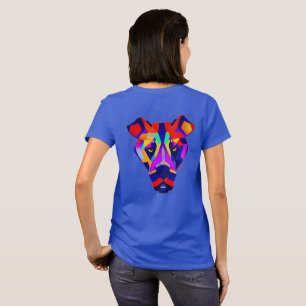 mulheres camiseta azul costas cachorro de Alexandr