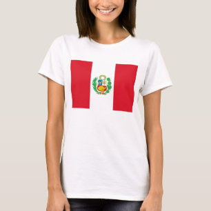 Mulheres Camisetas com Bandeira do Peru