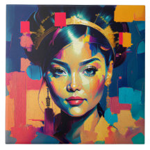 Mulheres Coloridas De Folha De Ouro Chic Impedem P