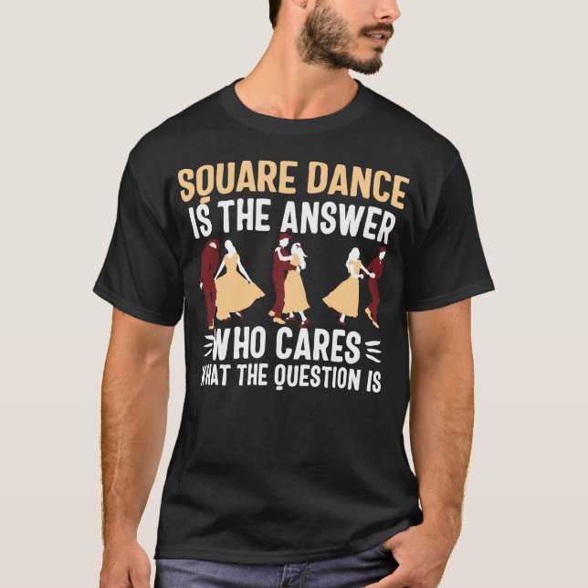 Mulheres de dança quadrada homens camiseta casal d (Frente)