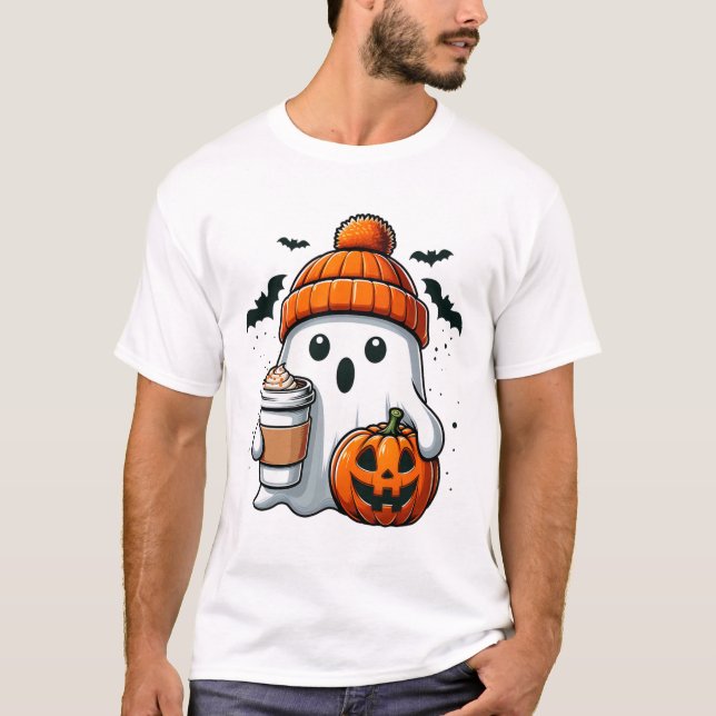 Mulheres de Halloween Trazem Camisa Fantasma Cuja  (Frente)