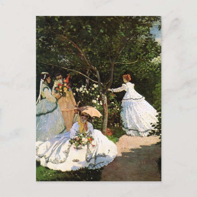 Mulheres de Monet no Jardim Cartão Postal (Frente)