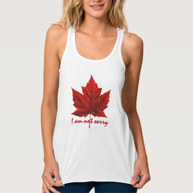 Mulheres do Canadá sem desculpas camisas com tanqu (Frente)