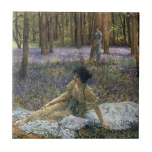 Mulheres em Floresta de Flores Bluebell