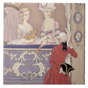 Mulheres em uma caixa do teatro, ilustração 'de