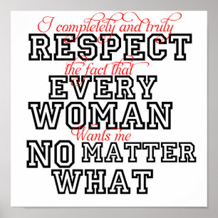 Mulheres engraçadas do respeito do poster não