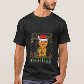 Mulheres estilo suéter feio Santa Yorkshire Terrie