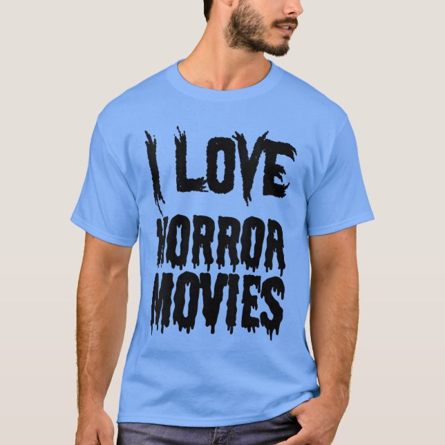 Mulheres Eu Amo Filmes de Terror Camiseta Divertid (Frente)