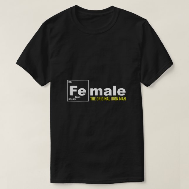 Mulheres FE Para Camisa De Ferro Homem De Ferro Ca (Frente do Design)