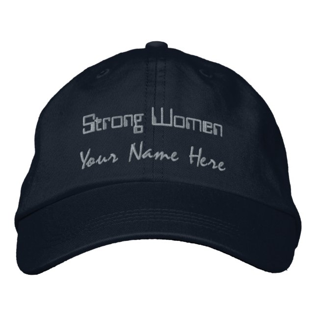 Mulheres Fortes Boné Azul-Marinho Personalizado Fe (Frente)