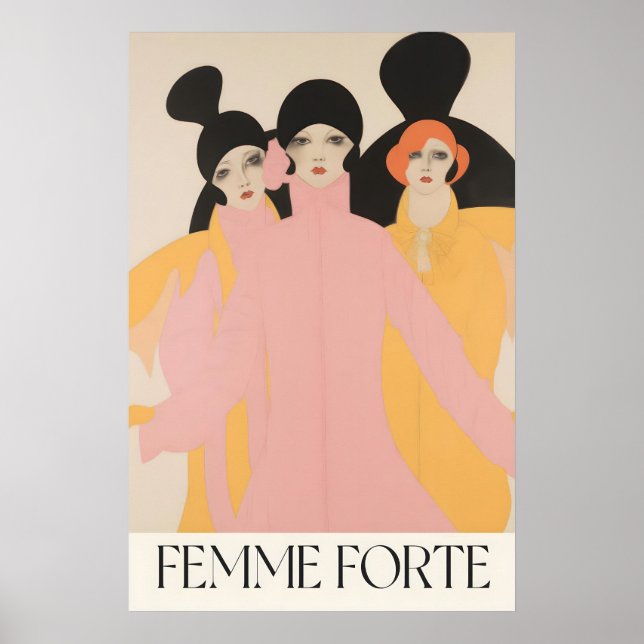 Mulheres Fortes Ilustração de Moda em Impressão Ar (Frente)