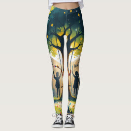 mulheres leggings cobriam sonhos das crianças