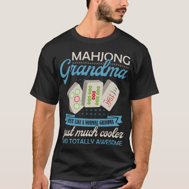 Mulheres Mahjong Camisas Engraçadas Mahjong Vovó M (Frente)