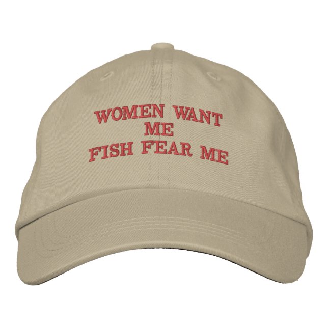 Mulheres Me Querem Peixe Me Teme Boné de Beisebol (Frente)