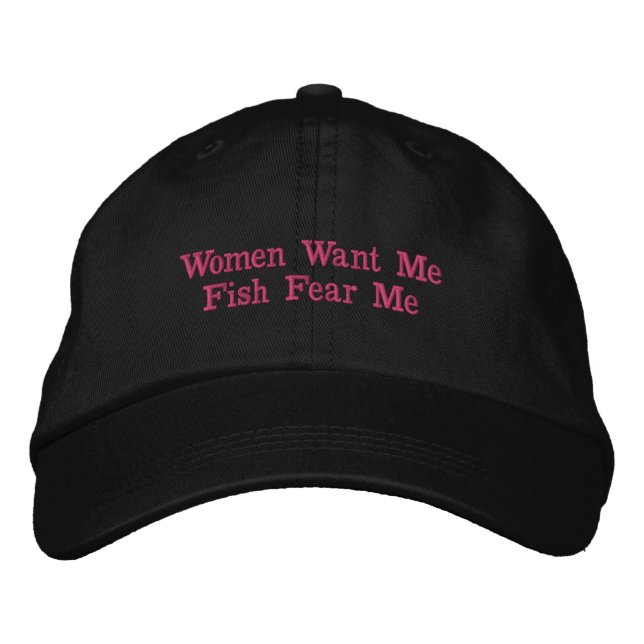 Mulheres Me Querem Peixe Teme Me Boné de Beisebol (Frente)