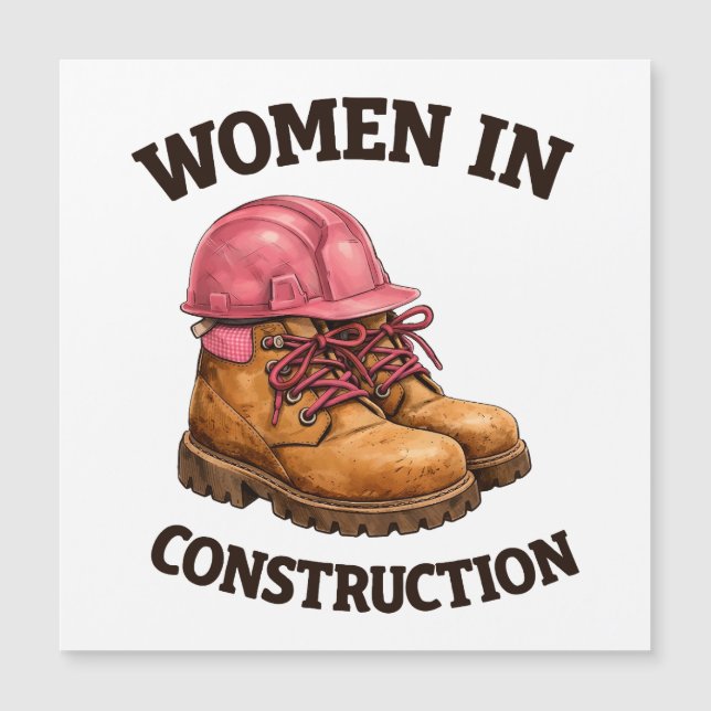 Mulheres na Construção com Botas de Trabalho e Cap (Frente)