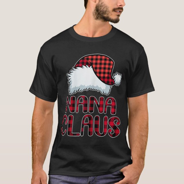 Mulheres Nana Claus Camisa Feliz Natal Pajama Fam (Frente)