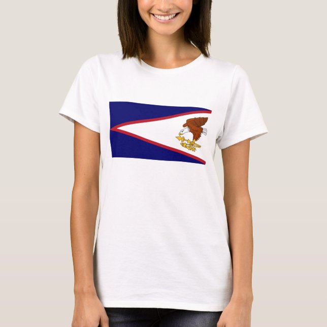 Mulheres T Camisa com Bandeira da Samoa Americana (Frente)