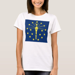 Mulheres T Camisa com Bandeira do Estado de Indian