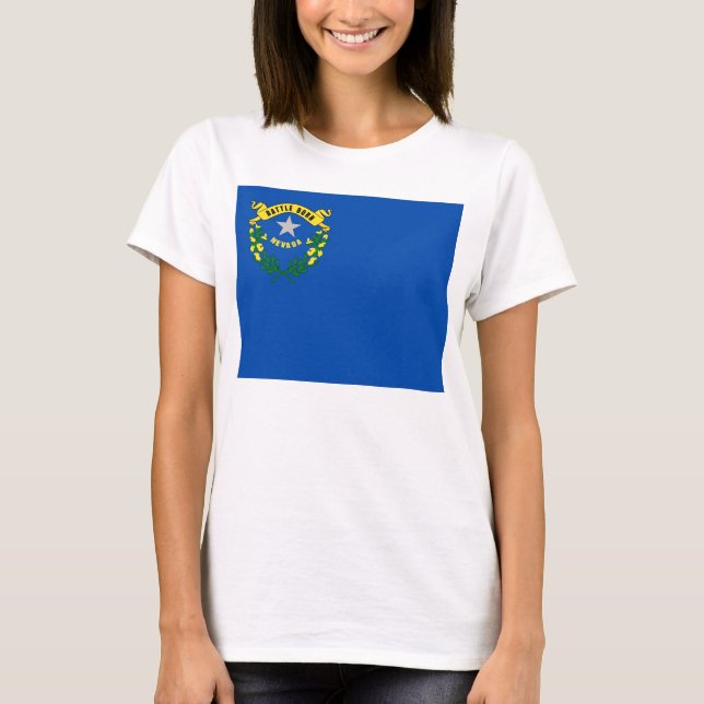 Mulheres T Camisa com Bandeira do Estado de Nevada (Frente)