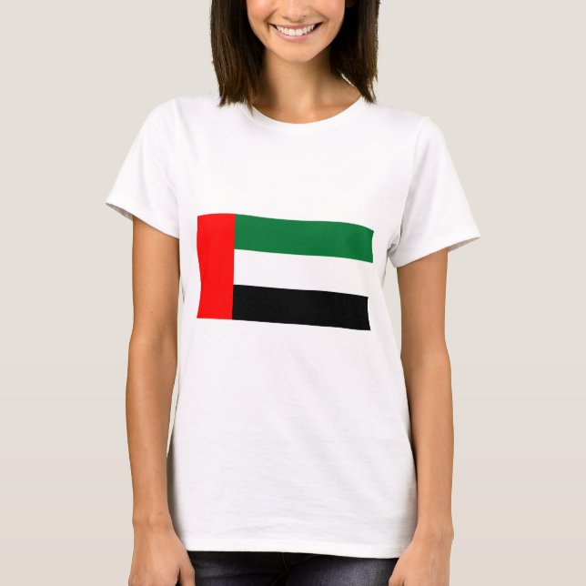 Mulheres T Camisa com Bandeira dos Emirados Árabes (Frente)