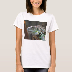 Mulheres T Camisa com cabeça colorida Iguana Lizar