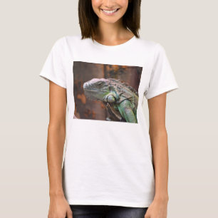 Mulheres T Camisa com Iguana Lizard colorido