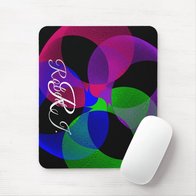 Multi Color Fusion Geometric Mouse Pad (Com mouse)