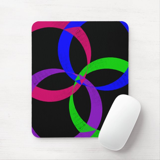 Multi Color Interchange Geometric Mouse Pad (Com mouse)