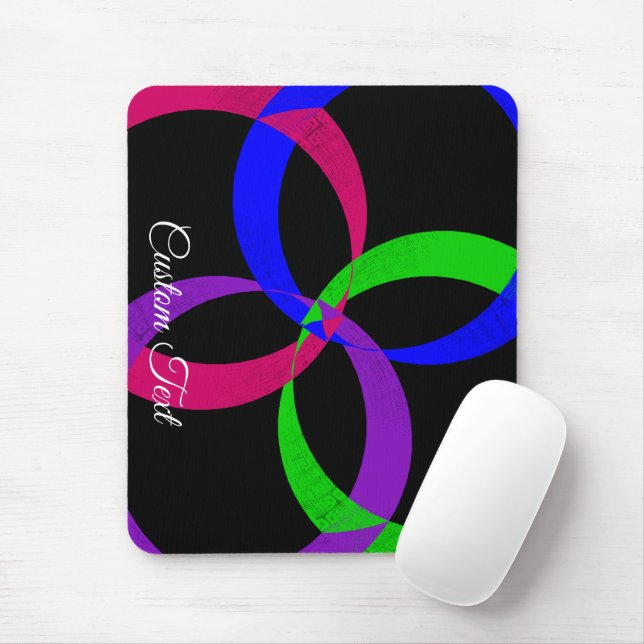 Multi Color Interchange Geometric Mouse Pad (Com mouse)