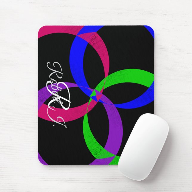 Multi Color Interchange Geometric Mouse Pad (Com mouse)