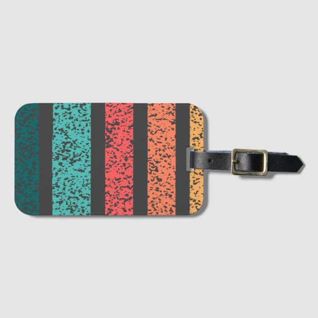 multi colour Stripes Luggage Tags (Frente Horizontal)