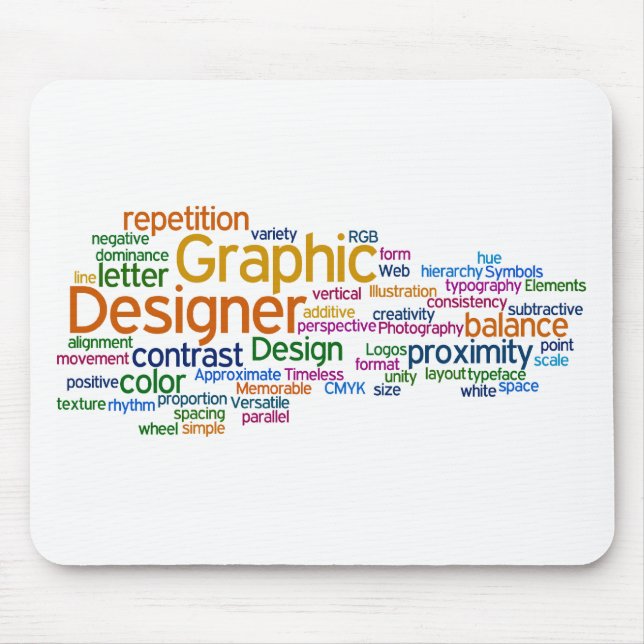 Multi-cor branca Mousepad (Frente)