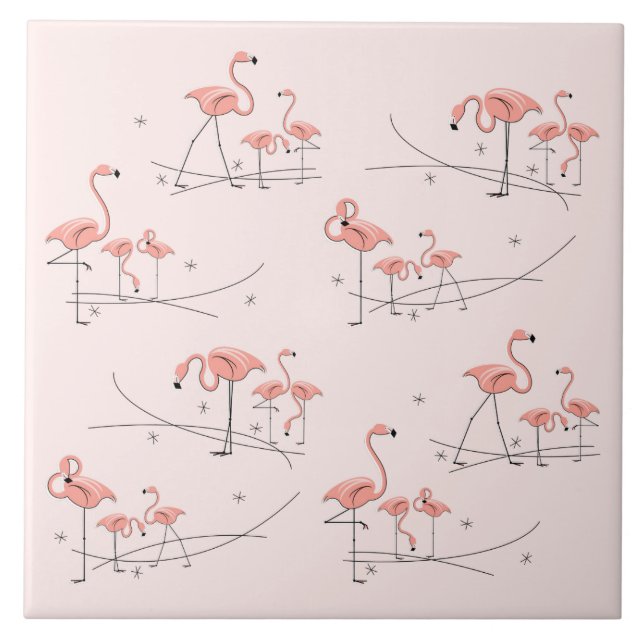Multiazulejo Rosa Flamingos (Frente)