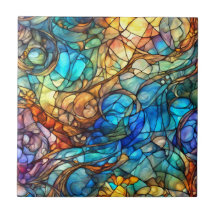 Multicolor Abstract 77 Stained Glass style